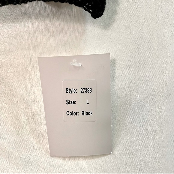 Boho Style Crochet Halter Top Bralette Black - Picture 8 of 13